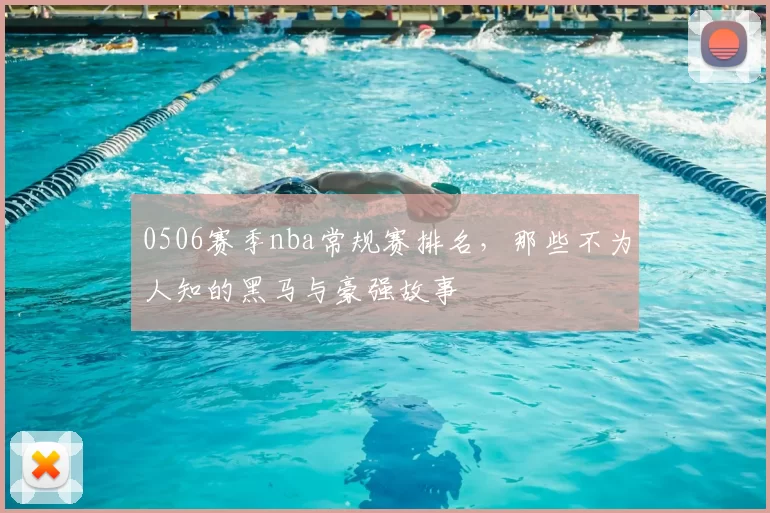 0506赛季nba常规赛排名，那些不为人知的黑马与豪强故事
